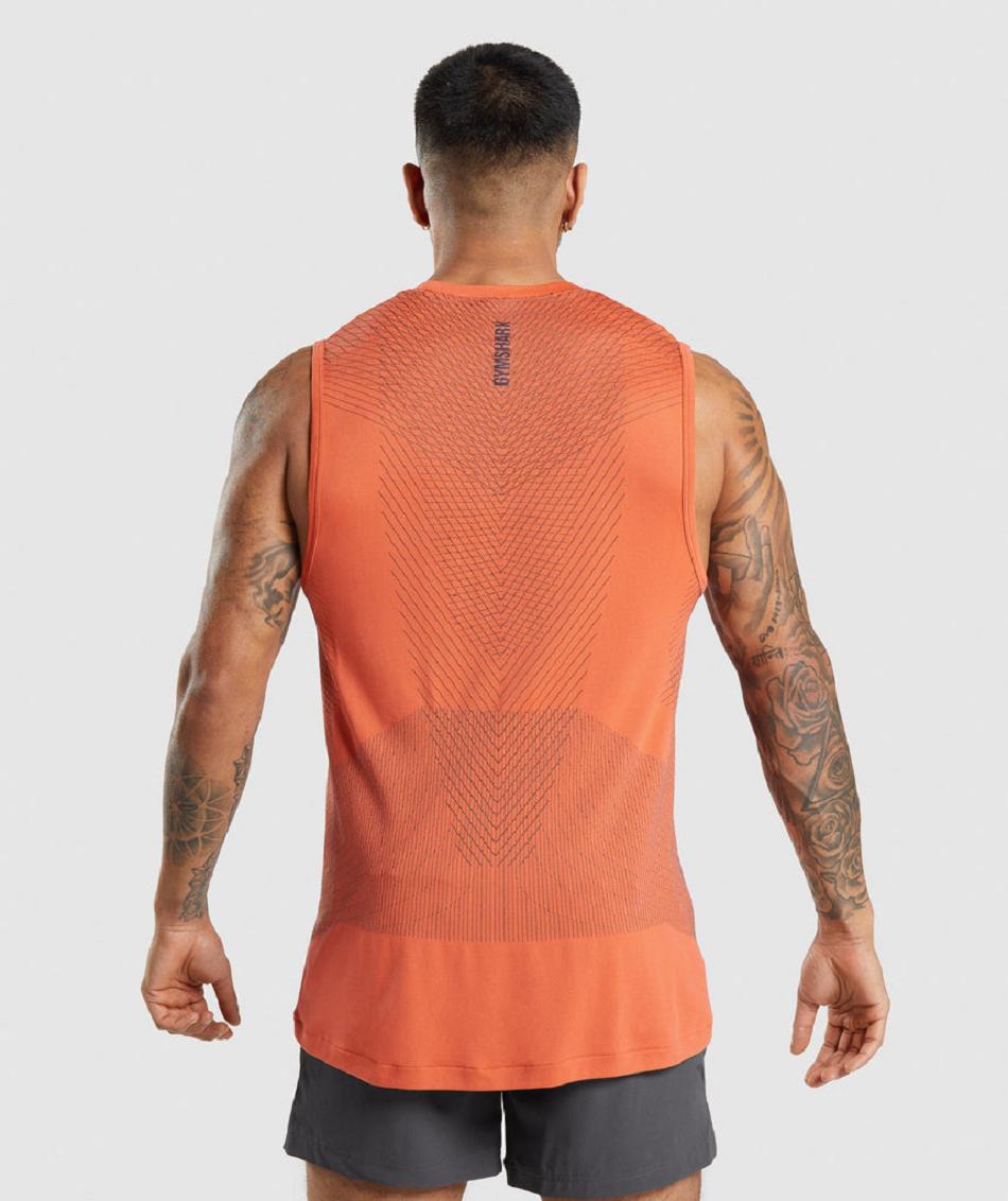 Podkoszulki Męskie Gymshark Apex Seamless Pomarańczowe Czarne Szare | PL 4017QMA